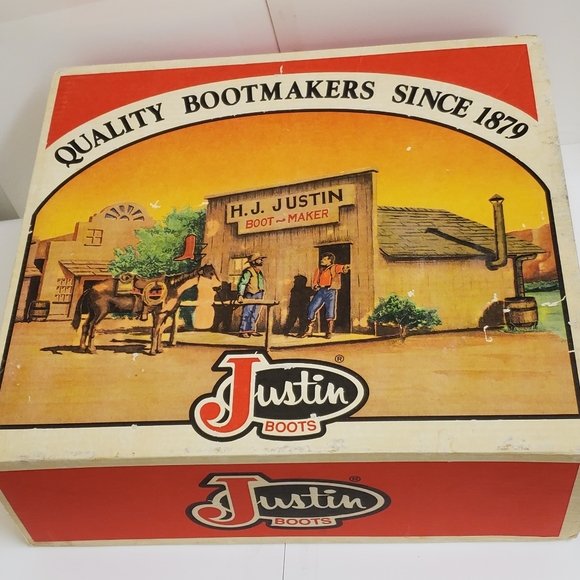 New with tags and box rare vintage real leather Justin boots size 7 D - Picture 11 of 12